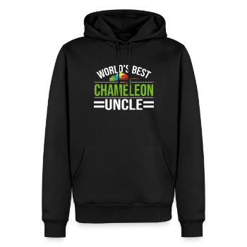 Chameleon Gifts - Männer Premium Bio Hoodie - Schwarz - Vorne - Nico (187cm)