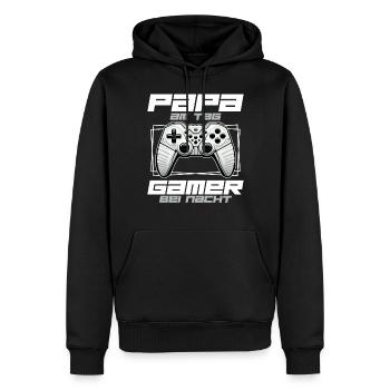Gamer Papa Papa Amateur de jeux vidéo PC - Sweat à capuche Premium bio Homme - noir - Devant - Nico (187cm)