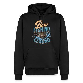 Bogenfischer Bogenfischen Bow Fishing Legend - Männer Premium Bio Hoodie - Schwarz - Vorne - Nico (187cm)