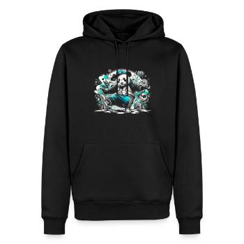 Breakdancing Breakdance Panda - Sweat à capuche Premium bio Homme - noir - Devant - Nico (187cm)