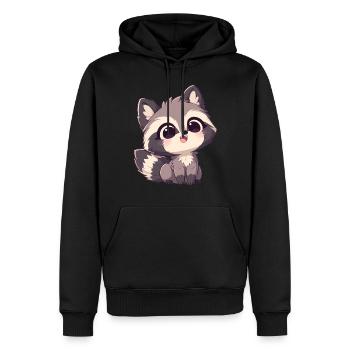 Ratons laveurs Raton laveur - Sweat à capuche Premium bio Homme - noir - Devant - Nico (187cm)