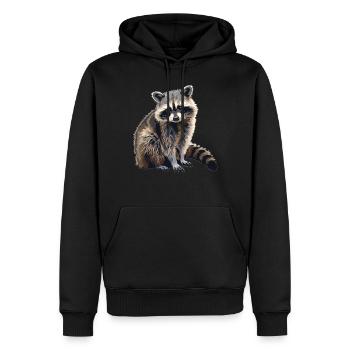 Ratons laveurs Raton laveur - Sweat à capuche Premium bio Homme - noir - Devant - Nico (187cm)