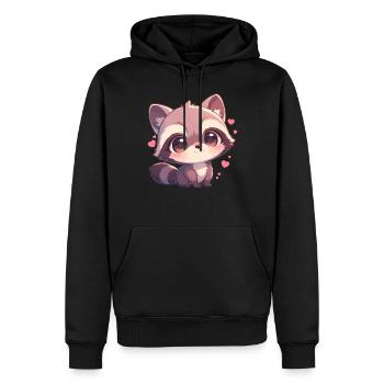 Ratons laveurs Raton laveur - Sweat à capuche Premium bio Homme - noir - Devant - Nico (187cm)