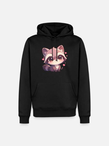 Waschbären Waschbär - Männer Premium Bio Hoodie - Schwarz
