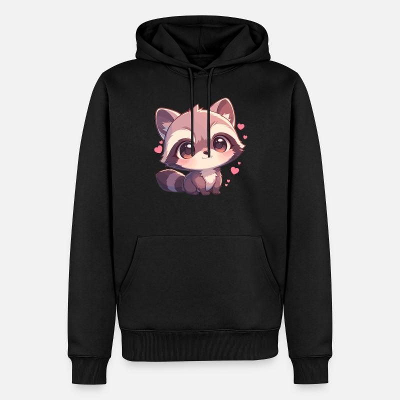 Waschbären Waschbär - Männer Premium Bio Hoodie - Schwarz