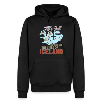 Let's Just Go And See The Sites Of Iceland - Men’s Premium Organic Hoodie - black - Front - Nico (187cm)