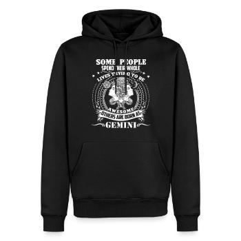 Gemini Born As Gemini Horoscope - Men’s Premium Organic Hoodie - black - Front - Nico (187cm)