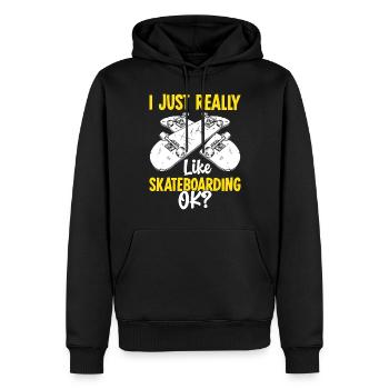 J’aime vraiment faire du skateboard, ok Funny Skating - Sweat à capuche Premium bio Homme - noir - Devant - Nico (187cm)