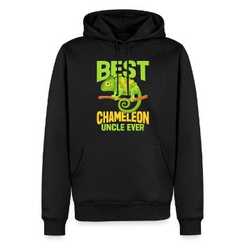 Chameleon Gifts - Männer Premium Bio Hoodie - Schwarz - Vorne - Nico (187cm)