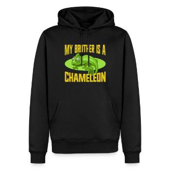 Cadeaux Caméléon - Sweat à capuche Premium bio Homme - noir - Devant - Nico (187cm)