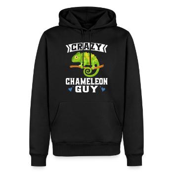 Chameleon Gifts - Männer Premium Bio Hoodie - Schwarz - Vorne - Nico (187cm)