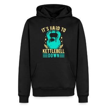 Les fanatiques de fitness sont difficiles à descendre avec kettlebell - Sweat à capuche Premium bio Homme - noir - Devant - Nico (187cm)