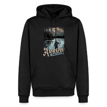 Bogenfischer Bogenangeln Arrow Through Water - Männer Premium Bio Hoodie - Schwarz - Vorne - Nico (187cm)