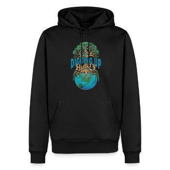 Généalogie Généalogie Généalogie - Sweat à capuche Premium bio Homme - noir - Devant - Nico (187cm)