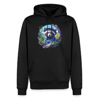 Waschbären Waschbär - Männer Premium Bio Hoodie - Schwarz - Vorne - Nico (187cm)