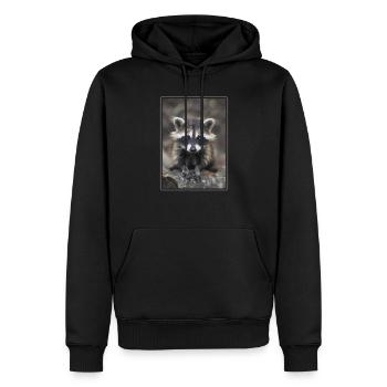 Ratons laveurs Raton laveur - Sweat à capuche Premium bio Homme - noir - Devant - Nico (187cm)