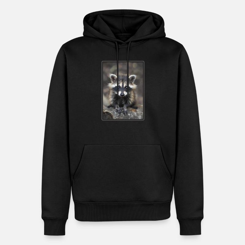 Waschbären Waschbär - Männer Premium Bio Hoodie - Schwarz