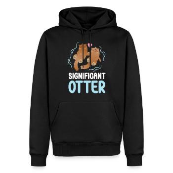 Otter Pun Significant Otter - Männer Premium Bio Hoodie - Schwarz - Vorne - Nico (187cm)