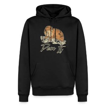 Otter Pun Dam It - Men’s Premium Organic Hoodie - black - Front - Nico (187cm)