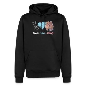 Otter Peace Love Otters - Männer Premium Bio Hoodie - Schwarz - Vorne - Nico (187cm)
