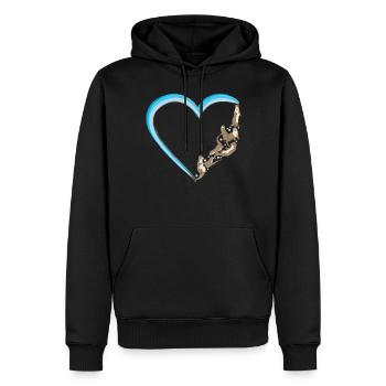 Otter Heart - Männer Premium Bio Hoodie - Schwarz - Vorne - Nico (187cm)