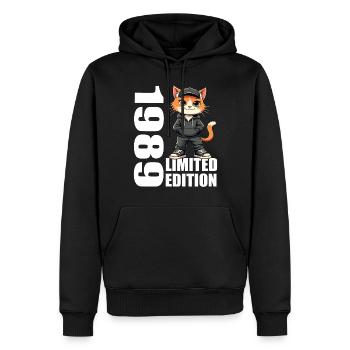 Edition Limitée 1989 Anniversaire Né 1989 - Sweat à capuche Premium bio Homme - noir - Devant - Nico (187cm)