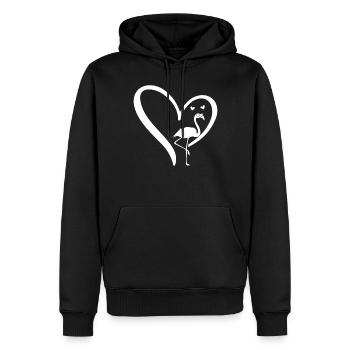 Flamingo Heart Flamingo Lover Flamingo - Männer Premium Bio Hoodie - Schwarz - Vorne - Nico (187cm)