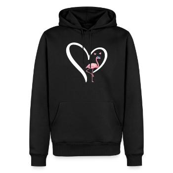 Flamingo Heart Flamingo Lover - Cute Flamingo - Männer Premium Bio Hoodie - Schwarz - Vorne - Nico (187cm)