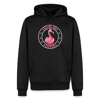 Flamingo Sister Flamingo Sister Flamingo Bird - Männer Premium Bio Hoodie - Schwarz - Vorne - Nico (187cm)