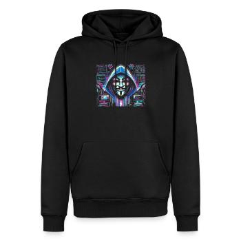 Programmeur, informaticien, hacker - Sweat à capuche Premium bio Homme - noir - Devant - Nico (187cm)