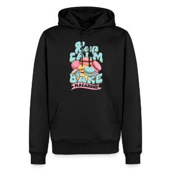 Macaron Patissier Keep Calm & Bake Macarons - Männer Premium Bio Hoodie - Schwarz - Vorne - Nico (187cm)