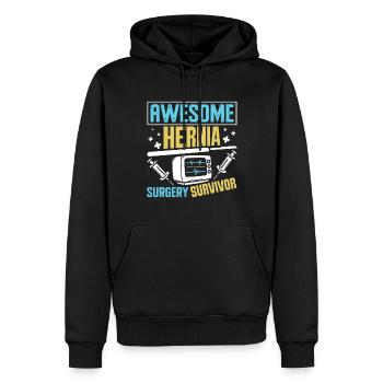 Chirurgie des hernies - Sweat à capuche Premium bio Homme - noir - Devant - Nico (187cm)