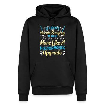 Chirurgie des hernies - Sweat à capuche Premium bio Homme - noir - Devant - Nico (187cm)