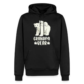 Grand-père Ours - Sweat à capuche Premium bio Homme - noir - Devant - Nico (187cm)