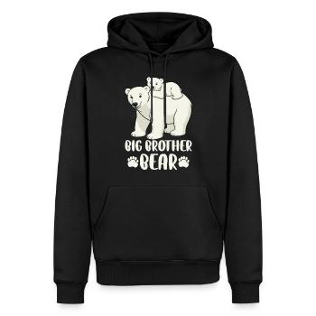 Grand frère ours - Sweat à capuche Premium bio Homme - noir - Devant - Nico (187cm)