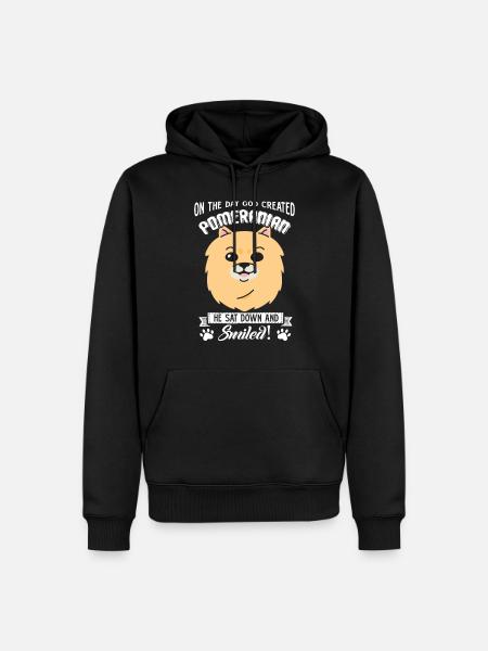God Created Pomeranian - Men’s Premium Organic Hoodie - black