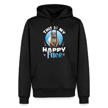 Otter This Is My Happy Face - Männer Premium Bio Hoodie - Schwarz - Vorne - Nico (187cm)
