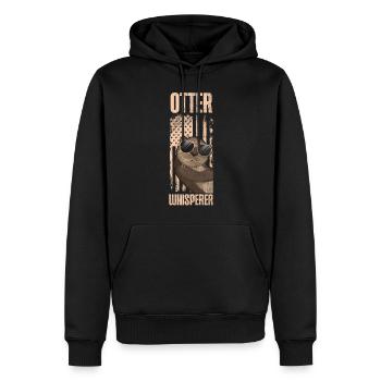 Otter American Flag Otter - Männer Premium Bio Hoodie - Schwarz - Vorne - Nico (187cm)
