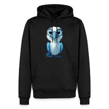 Fou à pieds bleus - Sweat à capuche Premium bio Homme - noir - Devant - Nico (187cm)