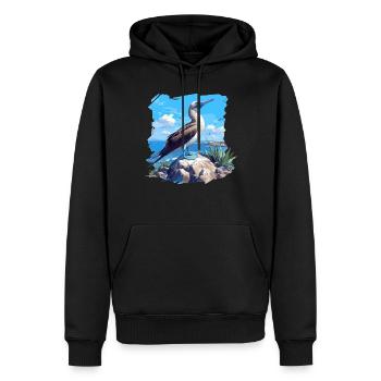Fou à pieds bleus - Sweat à capuche Premium bio Homme - noir - Devant - Nico (187cm)