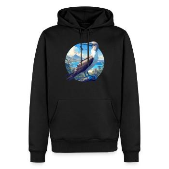 Fou à pieds bleus - Sweat à capuche Premium bio Homme - noir - Devant - Nico (187cm)