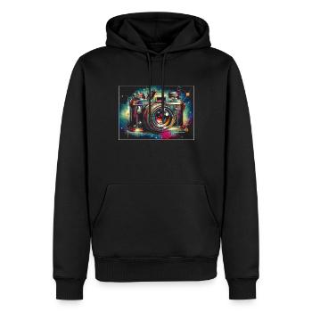Fotograf Fotografie Fotografen Bunte Kamera - Männer Premium Bio Hoodie - Schwarz - Vorne - Nico (187cm)