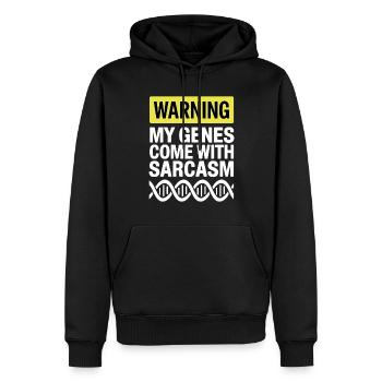 Sarkasmus Gene DNA Genetik - Männer Premium Bio Hoodie - Schwarz - Vorne - Nico (187cm)