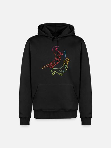 Loutre Aquarelle - Sweat à capuche Premium bio Homme - noir
