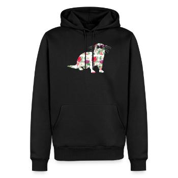 Loutre Fleurs tropicales Floral - Sweat à capuche Premium bio Homme - noir - Devant - Nico (187cm)