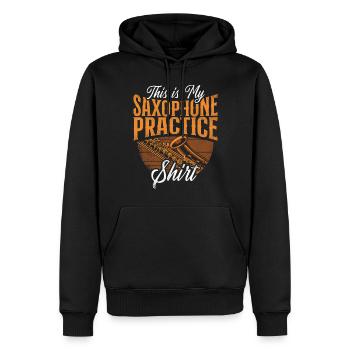 Saxophone C’est mon saxophone - Sweat à capuche Premium bio Homme - noir - Devant - Nico (187cm)