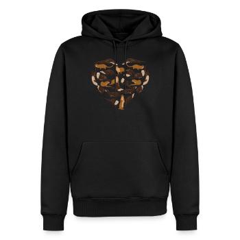 Otter Heart - Männer Premium Bio Hoodie - Schwarz - Vorne - Nico (187cm)