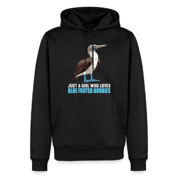 Fou à pieds bleus - Sweat à capuche Premium bio Homme - noir - Devant - Nico (187cm)