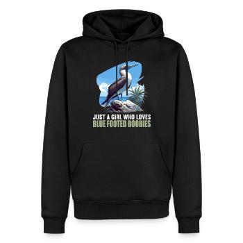Fou à pieds bleus - Sweat à capuche Premium bio Homme - noir - Devant - Nico (187cm)