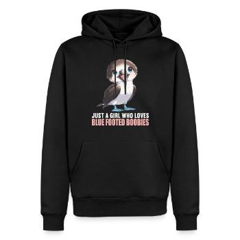 Fou à pieds bleus - Sweat à capuche Premium bio Homme - noir - Devant - Nico (187cm)